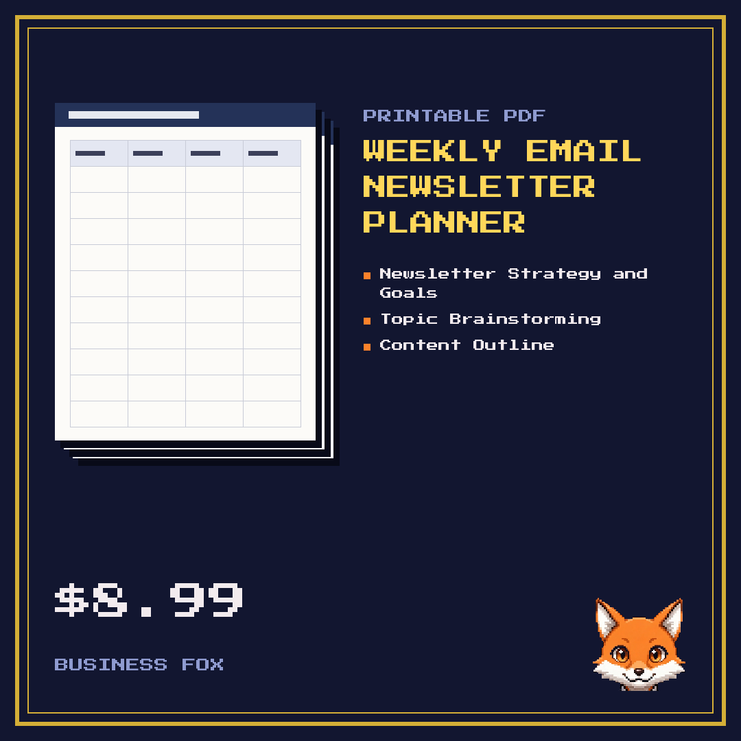 Weekly Email Newsletter Planner