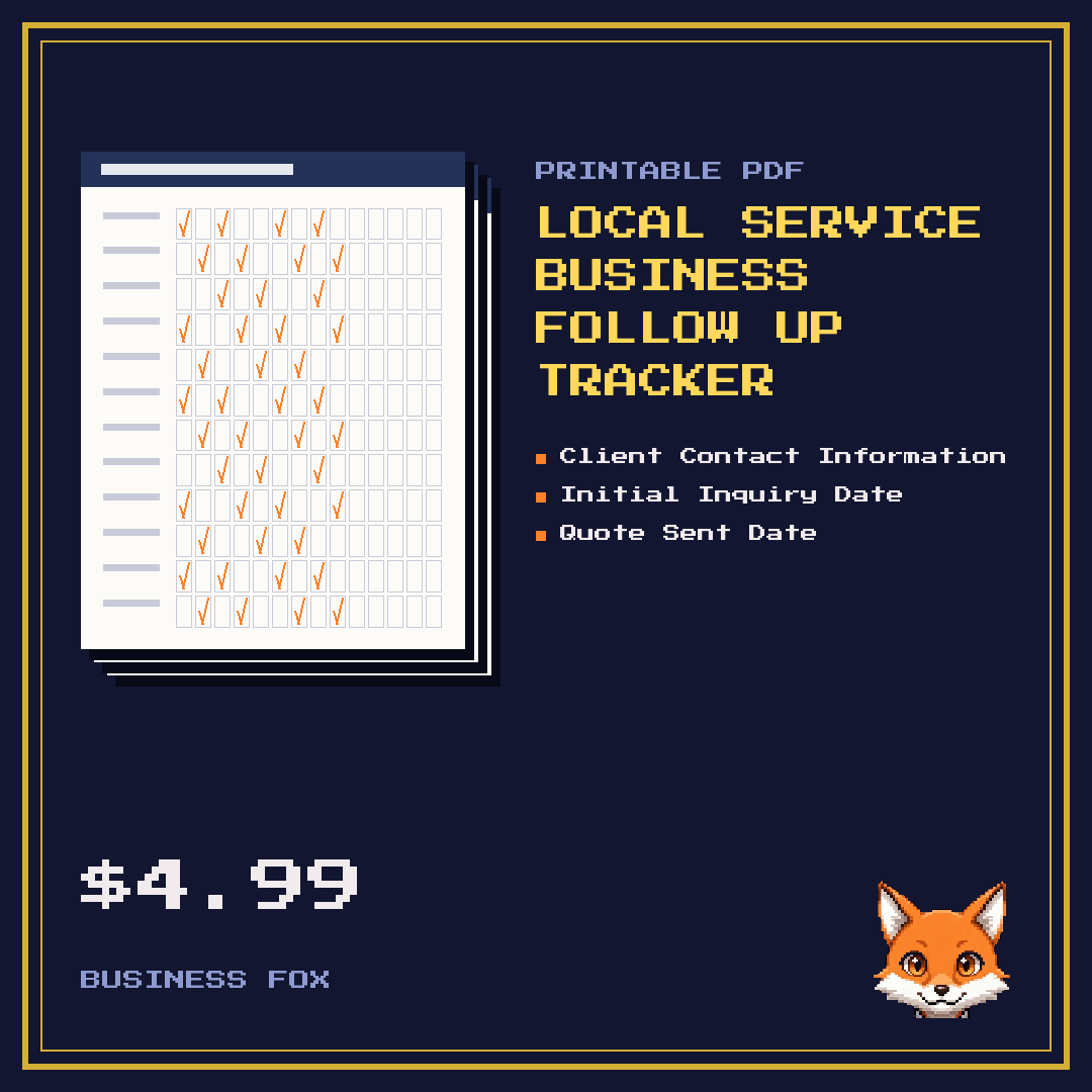 Local Service Business Follow Up Tracker