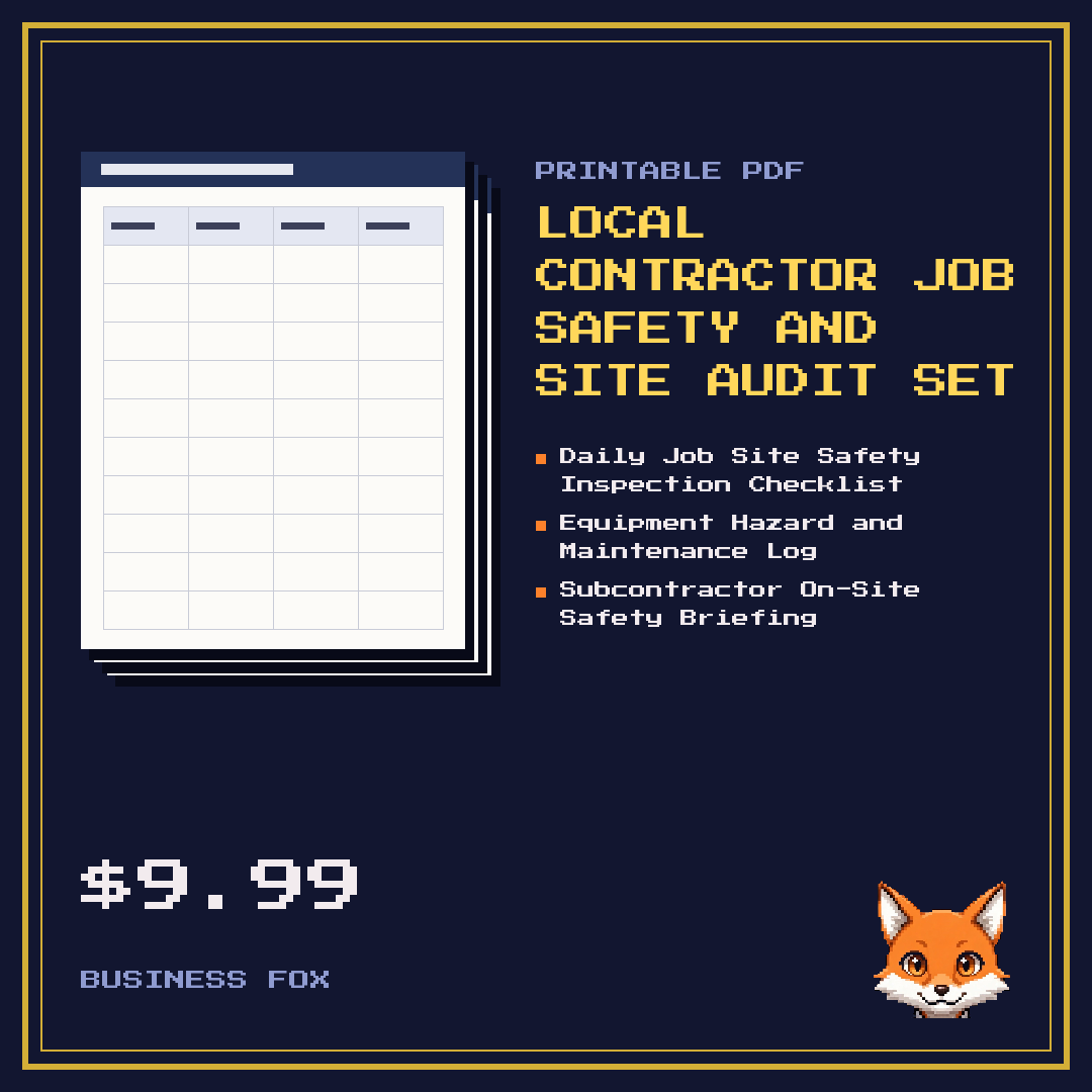 Local Contractor Job Safety and Site Audit Set