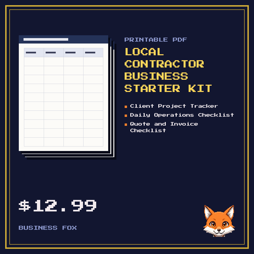 Local Contractor Business Starter Kit