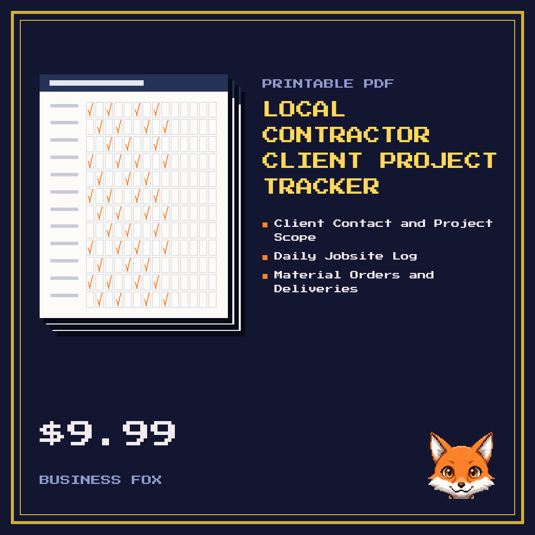 Local Contractor Client Project Tracker