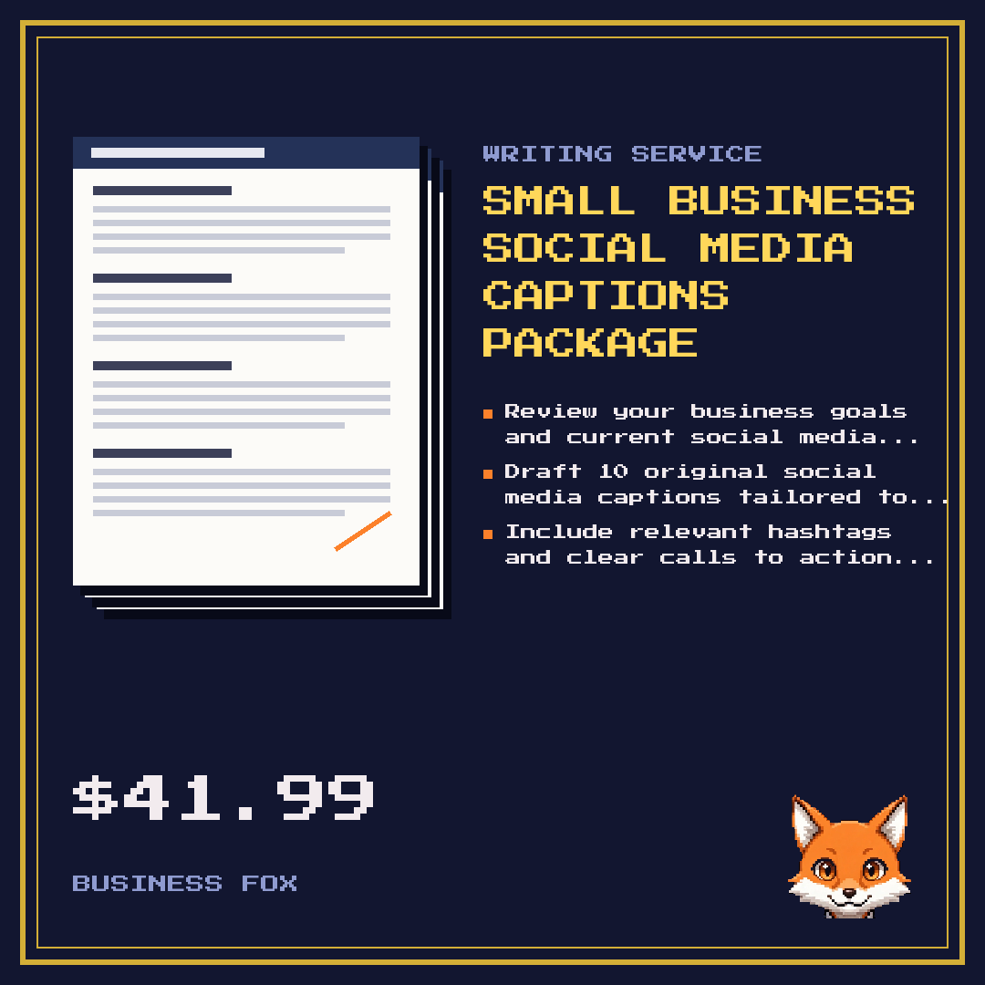 Small Business Social Media Captions Package