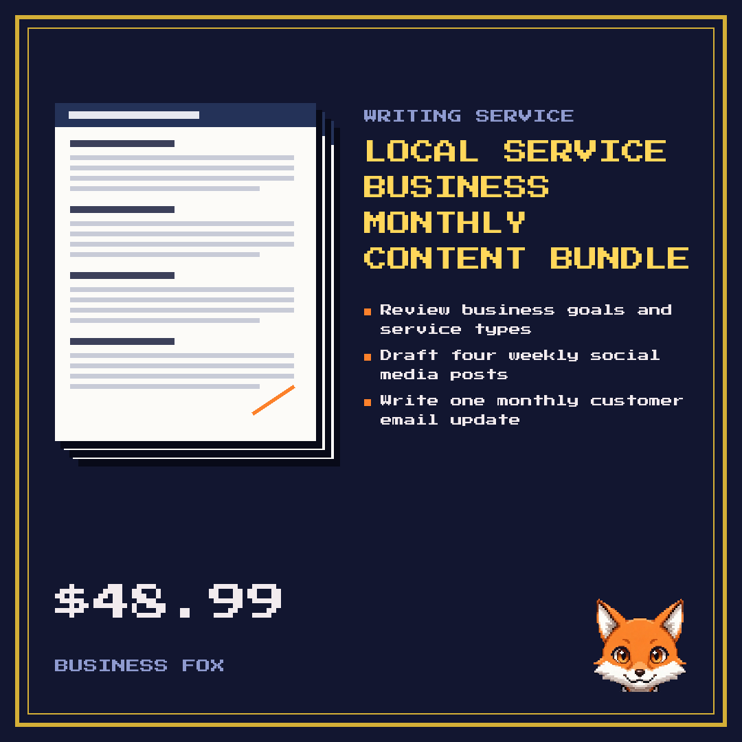 Local service business monthly content bundle