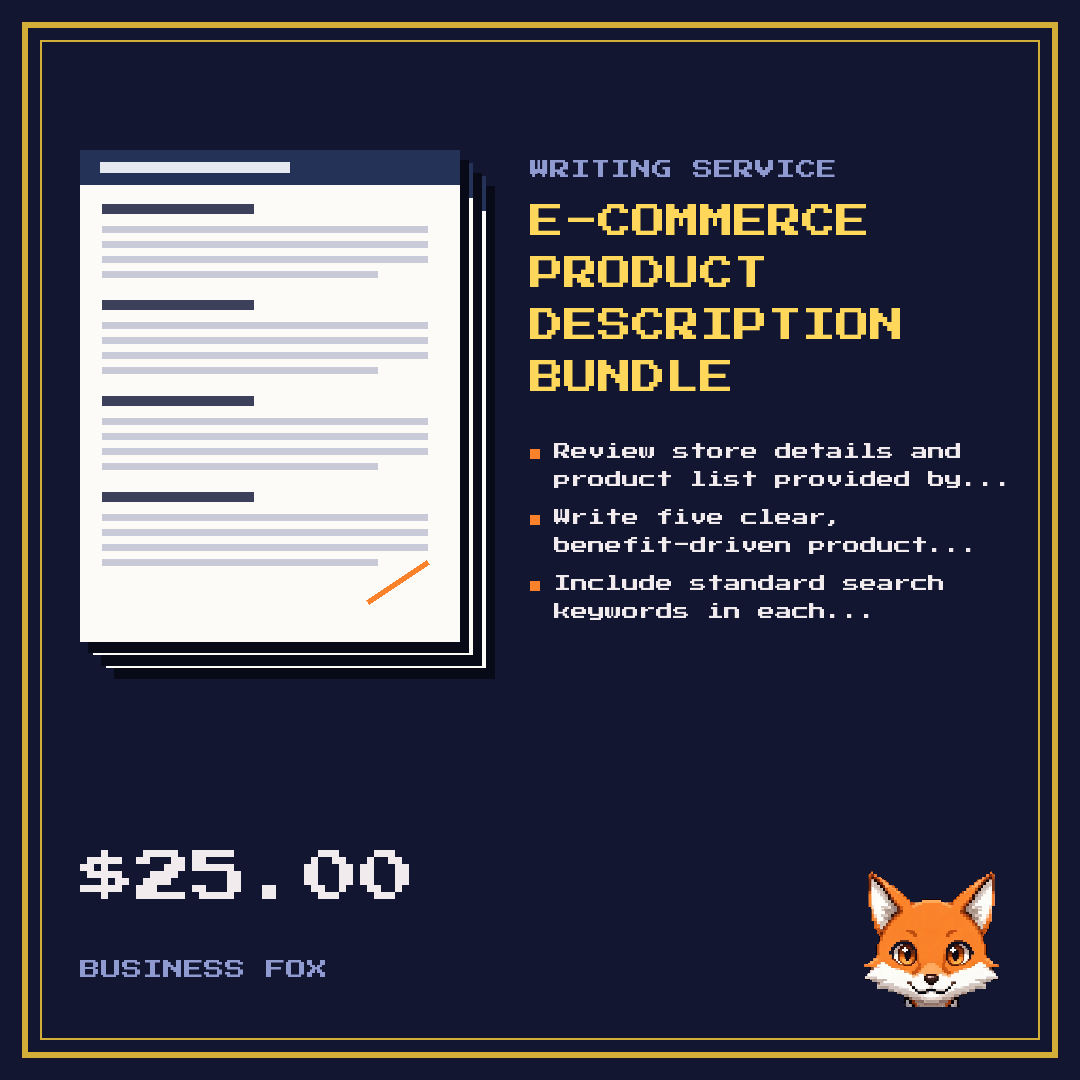 E-commerce product description bundle