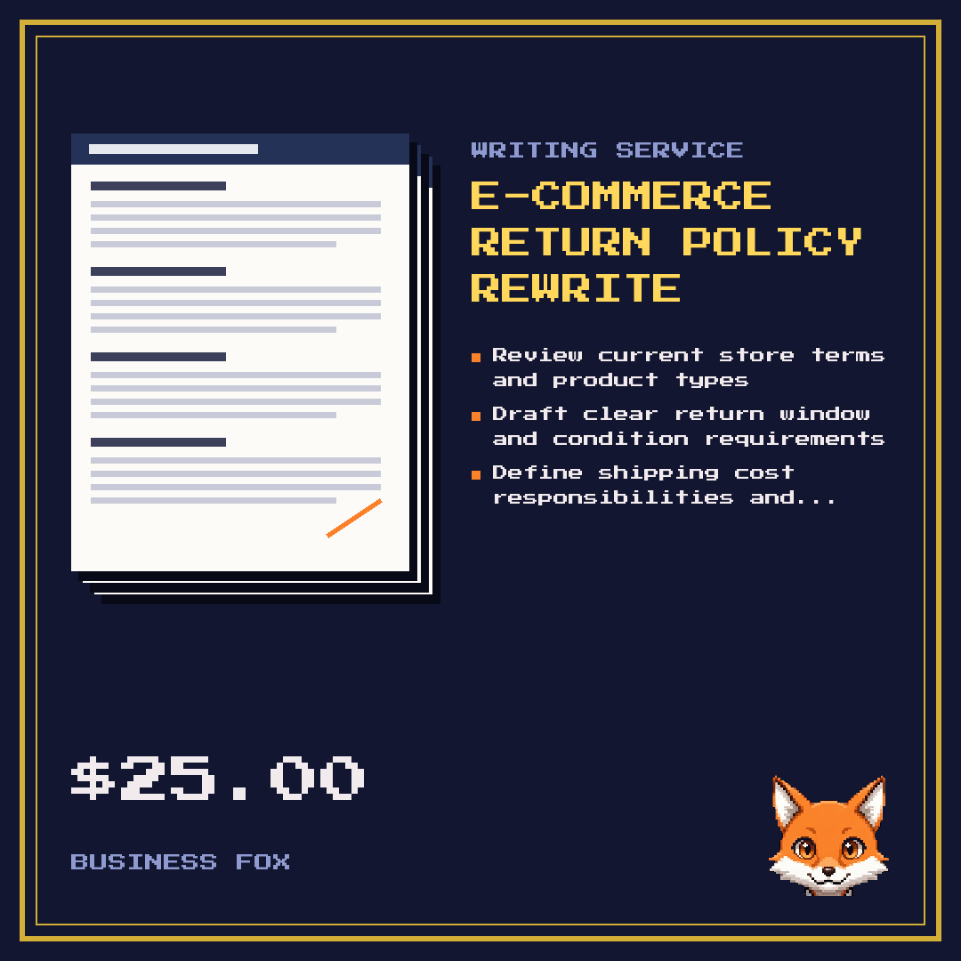 E-commerce return policy rewrite
