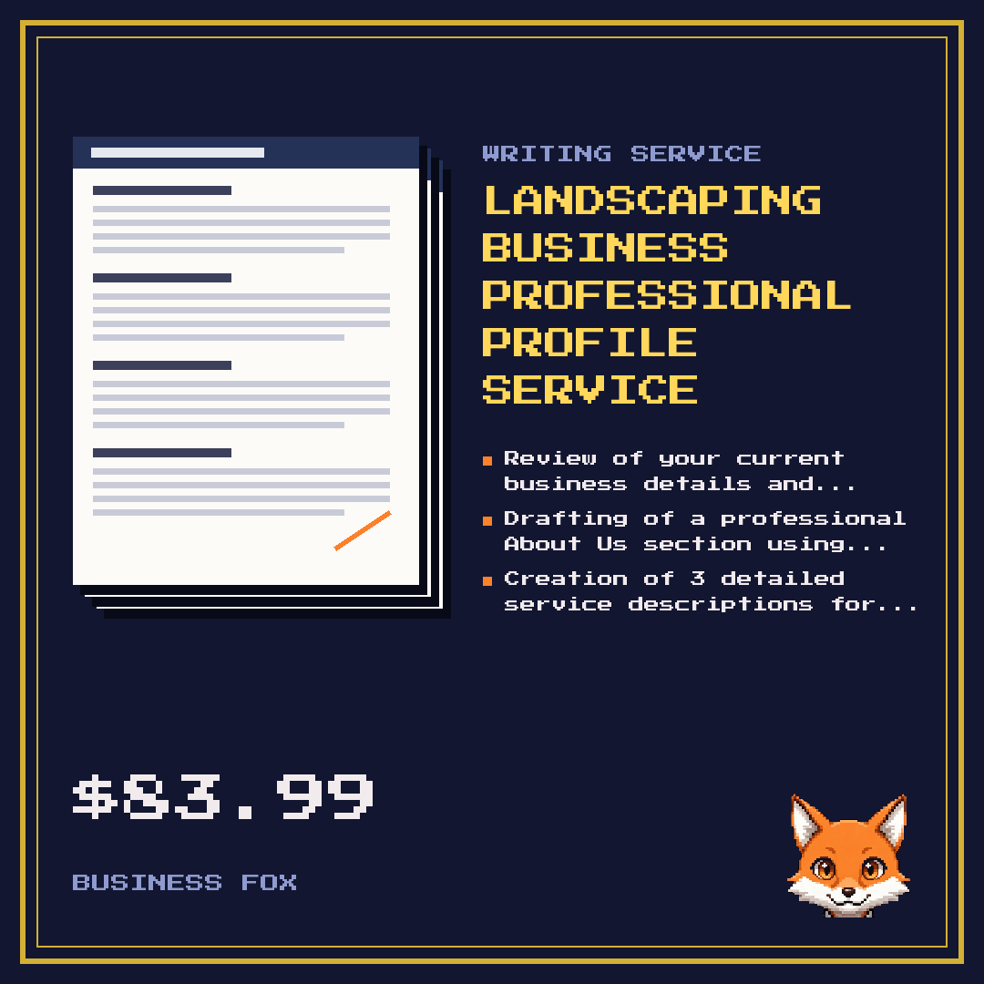 Landscaping Business Professional Profile Service